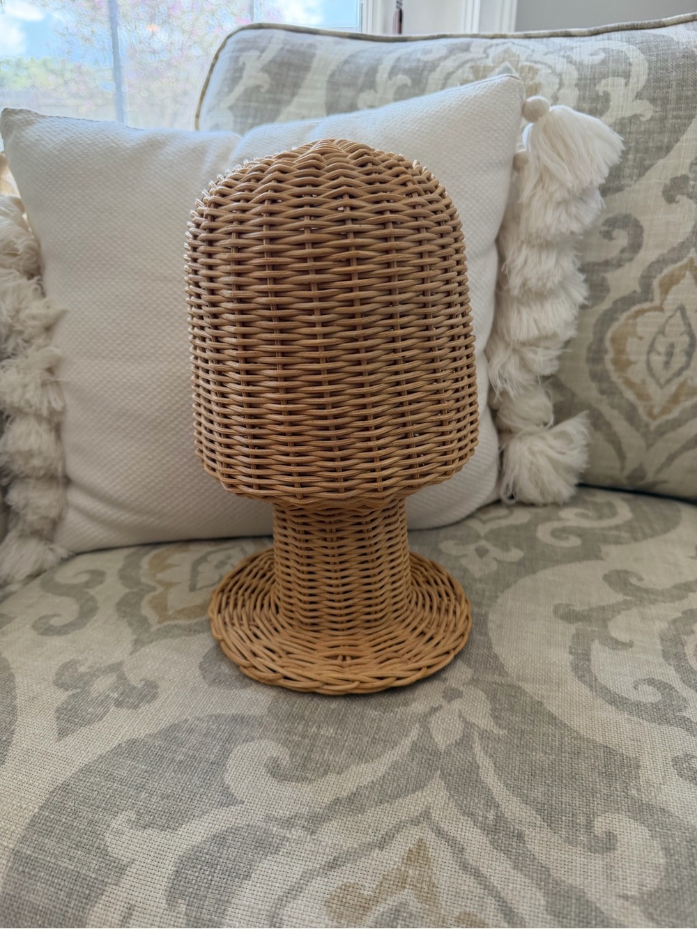 Rattan hat rack